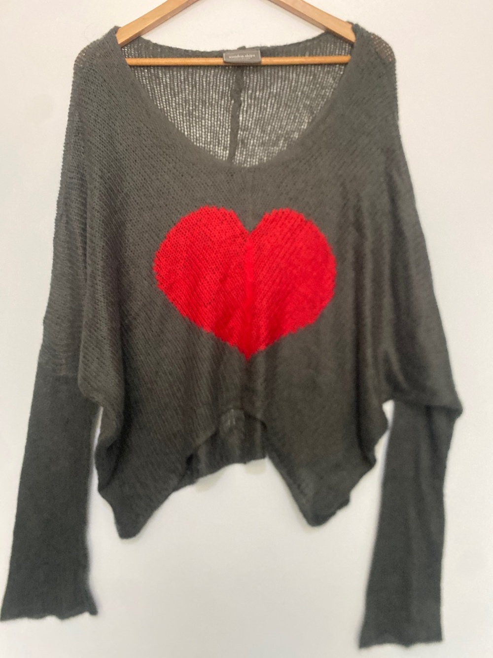 Wooden Ships M/L Heart Knit Sweater